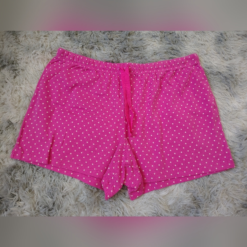 ☀️5/$25☀️ NWOT Mixit Women's Size Large Pink Polka Dot 100% Cotton Pajama Shorts